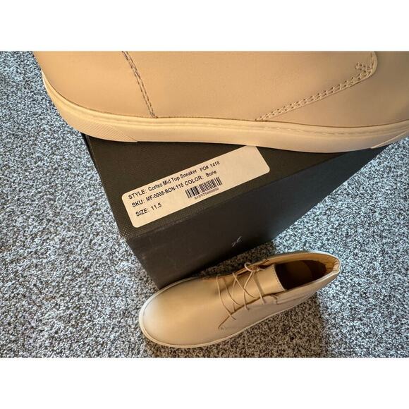 Nisolo Men’s Cortez High Top Sneakers Size - 11.5 - New - Bone Color - Picture 8 of 12